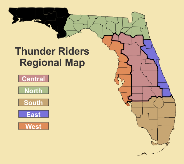 Thunder Riders Regional Ride Map
